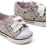 Silver Doll Shoes by Sophias Lace Up Sequin Tennis-0