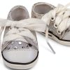 Silver Doll Shoes by Sophias Lace Up Sequin Tennis-3