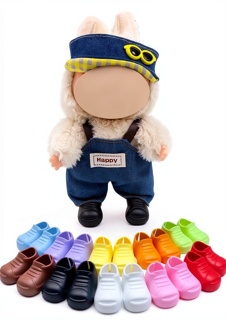 Colorful PVC doll shoes for 17cm dolls