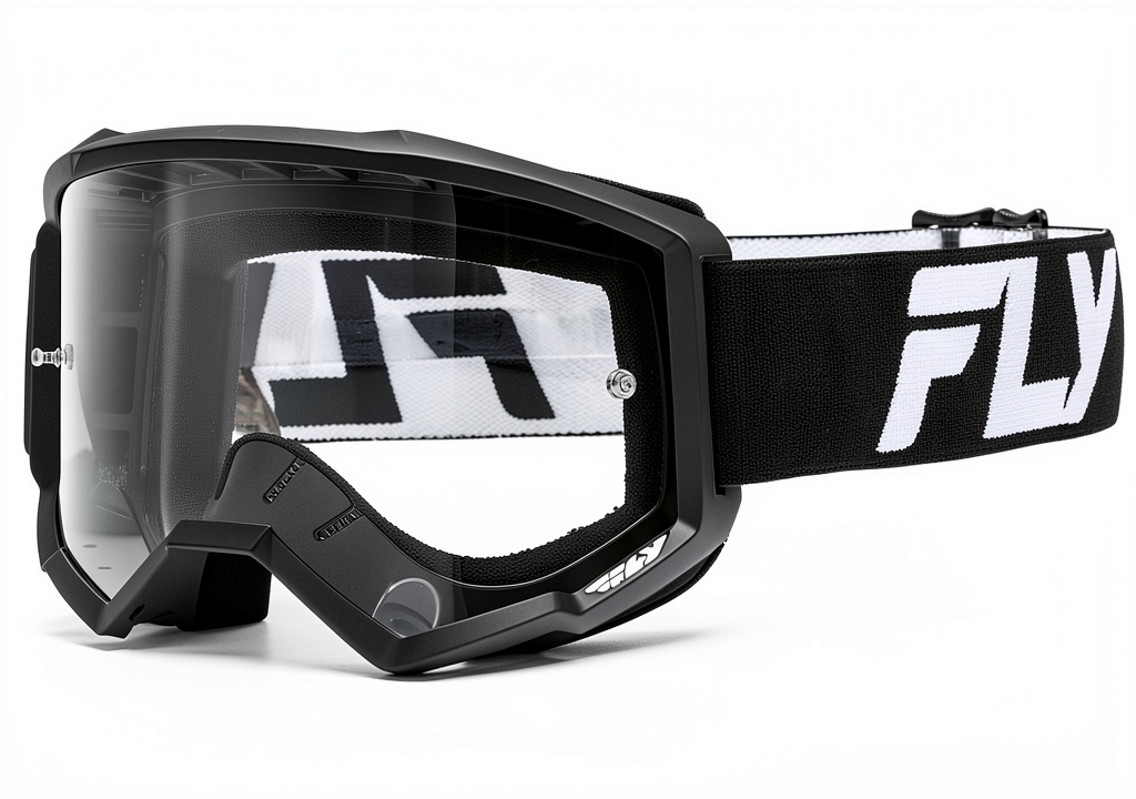 Fly Racing Focus goggles mounted on a motocross helmet