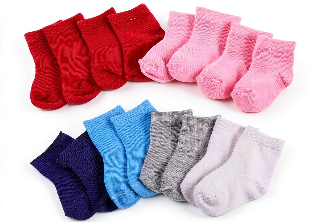 Colorful doll socks on a doll's feet