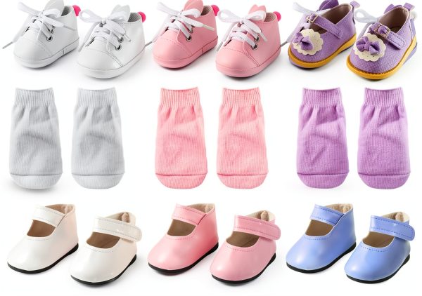 Junkin 18 Inch Doll Shoes Plastic Sneakers Set-0