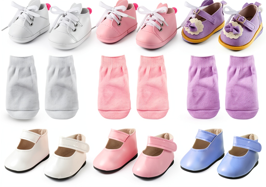 18 inch doll wearing sneakers and socks