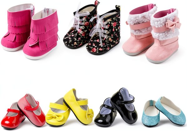 18 Inch Doll Shoes Pink Boots TOYYSB Toys & Games-0