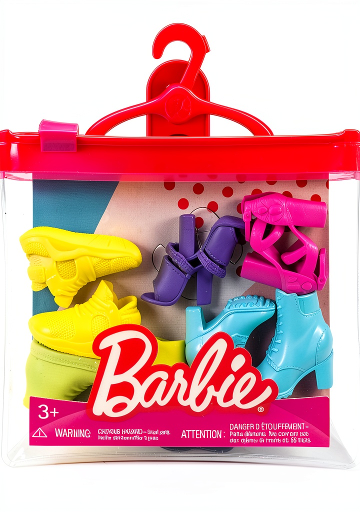 Mattel HBV30 doll shoes placed on a playroom floor