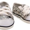 Silver Doll Shoes by Sophias Lace Up Sequin Tennis-2