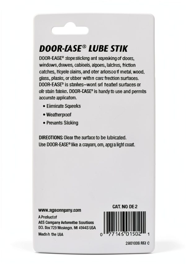 AGS DE-2 Door Ease Lube Stick - Plastic Grease for Car and Home Doors-1