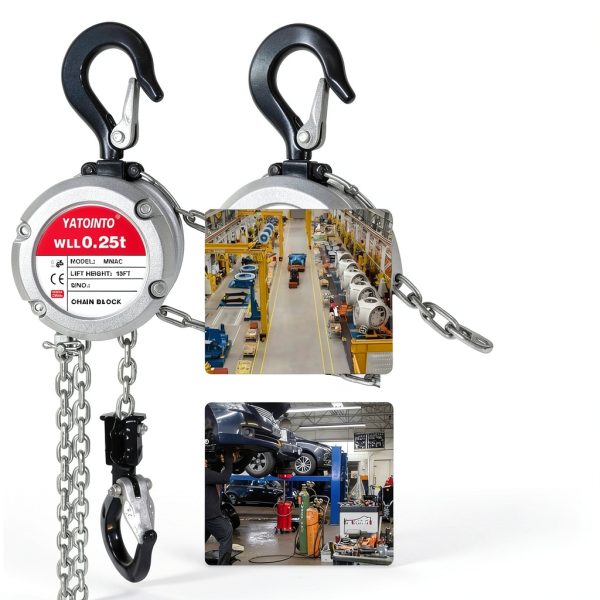 Aluminum Manual Chain Hoist YATOINTO 0.5T 10FT Rotatable Back Cover-6