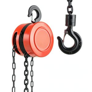 Chain Hoist 1 Ton/2000lbs Capacity 10ft Lift Manual Hand Chain, Hand Hoist Chain with 2 Hooks for Warehouse Building Automotive Machinery, Red-0