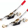 FVIEXE 2T Come Along Winch Heavy Duty Steel Ratchet Puller Black-0