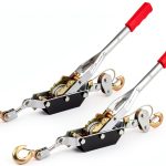 FVIEXE 2T Come Along Winch Heavy Duty Steel Ratchet Puller Black-0