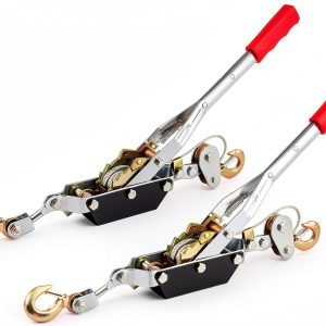 FVIEXE 2T Come Along Winch Heavy Duty Steel Ratchet Puller Black-0