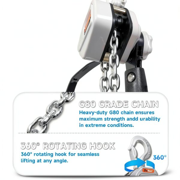 1/4 Ton Mini Lever Hoist FITHOIST Aluminum Chain 10FT Coated Silver-4
