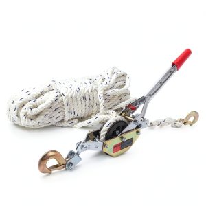 Rope Puller 3/4 Ton VOPEPZG Hoist with 100ft 0.6in Polyester Rope-0