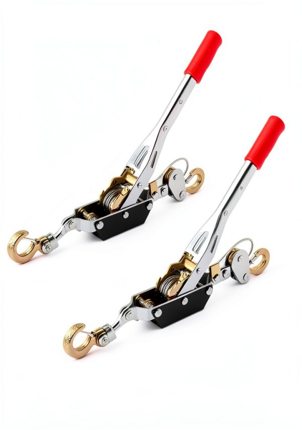 FVIEXE 2T Come Along Winch Heavy Duty Steel Ratchet Puller Black-5