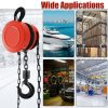 Chain Hoist 1 Ton/2000lbs Capacity 10ft Lift Manual Hand Chain, Hand Hoist Chain with 2 Hooks for Warehouse Building Automotive Machinery, Red-6